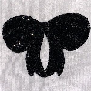 Beautiful Black Sequin Appliqué Solid Net on back